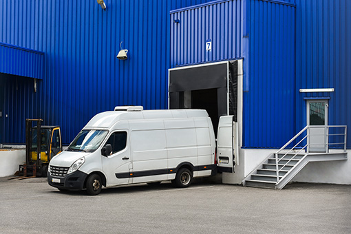 Van delivering food and perishables where loggers and thermometers are vital to compliance