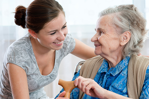 Old lady in care home