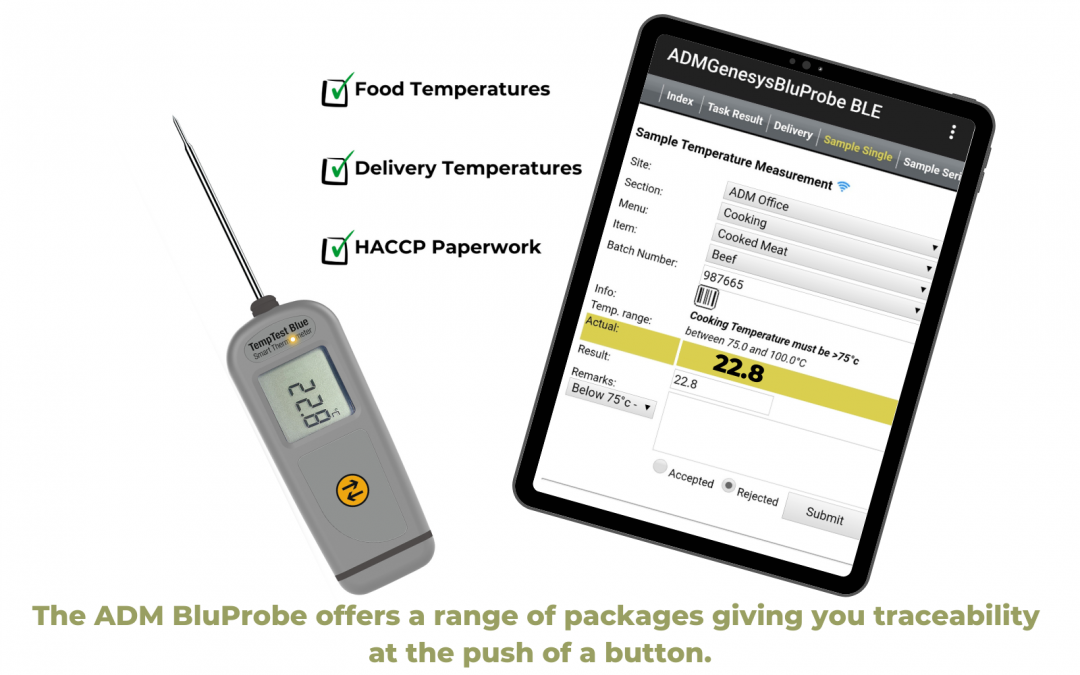 BluProbe Paperless Temperature & HACCP Recording with tablet and software